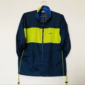 NIKE Windbreaker Jacket Neon  & Navy Blue